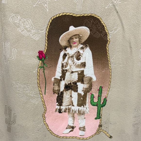 Vintage Chico's Design Western Embroidered Cowgirl 100% Silk Size 1 (Medium) - Picture 3 of 15